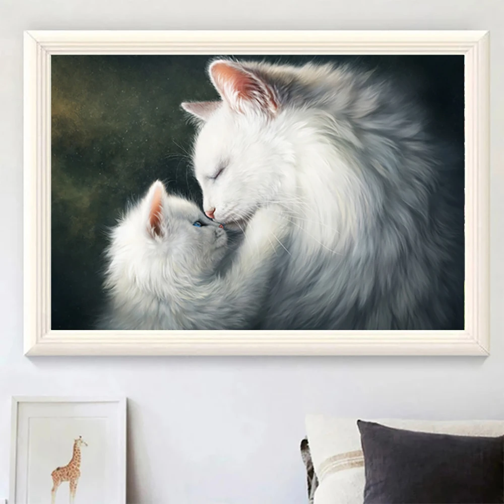 

Baby Cat and Mother Cat Warm Heart Poster Print Painting Canvas Painting Modern Bedroom Living Room Art Wall Painting Home Decor