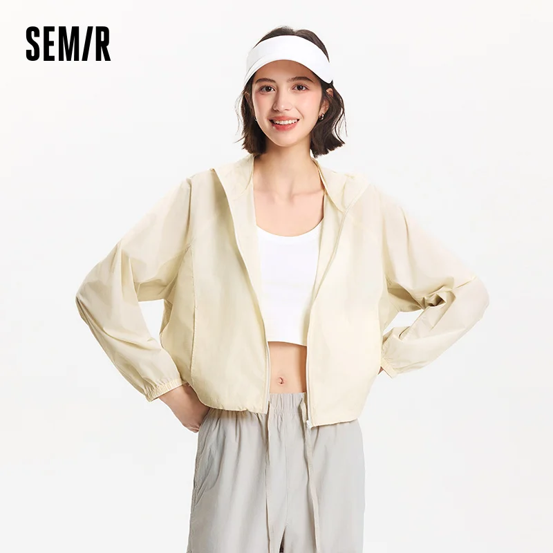 Фото Semir солнцезащитная куртка женская укороченная свободная сетчатая лоскутная куртка 2025 новая летняя прохладная модная куртка с цветными блоками №1