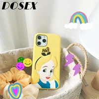 disney princess alice soft silicone case for iphone 12 mini 11 pro max 6s 7 8 plus x xr xs max se2 silicone case cover for girls