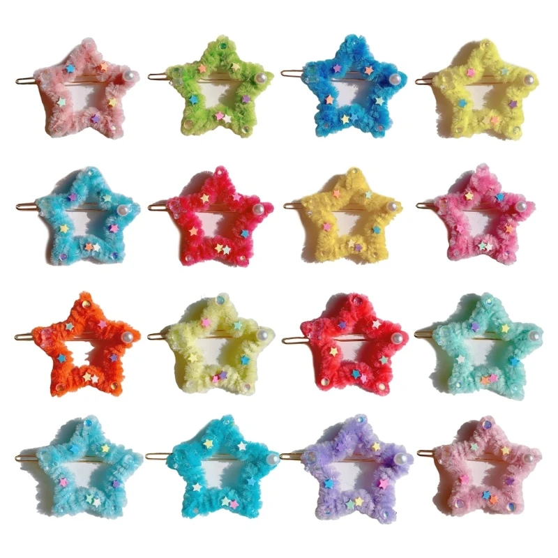 

Весенне-летняя плюшевая заколка для волос со звездами для женщин Милая Красивая стильная заколка для волос эстетичные аксессуары для волос Y2k