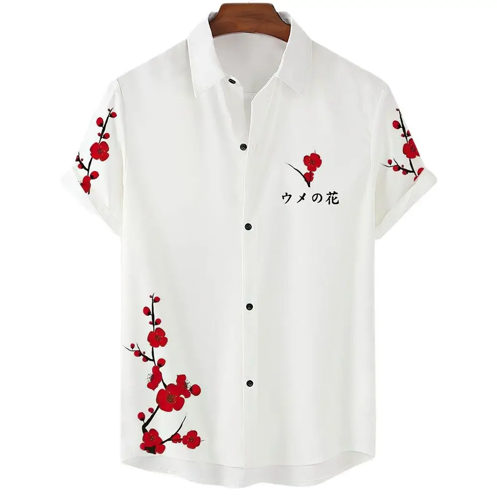 

Hawaiian men's flower shirt, loose and breathable, short sleeve, casual, street, 5XL, new men's wear in 2023