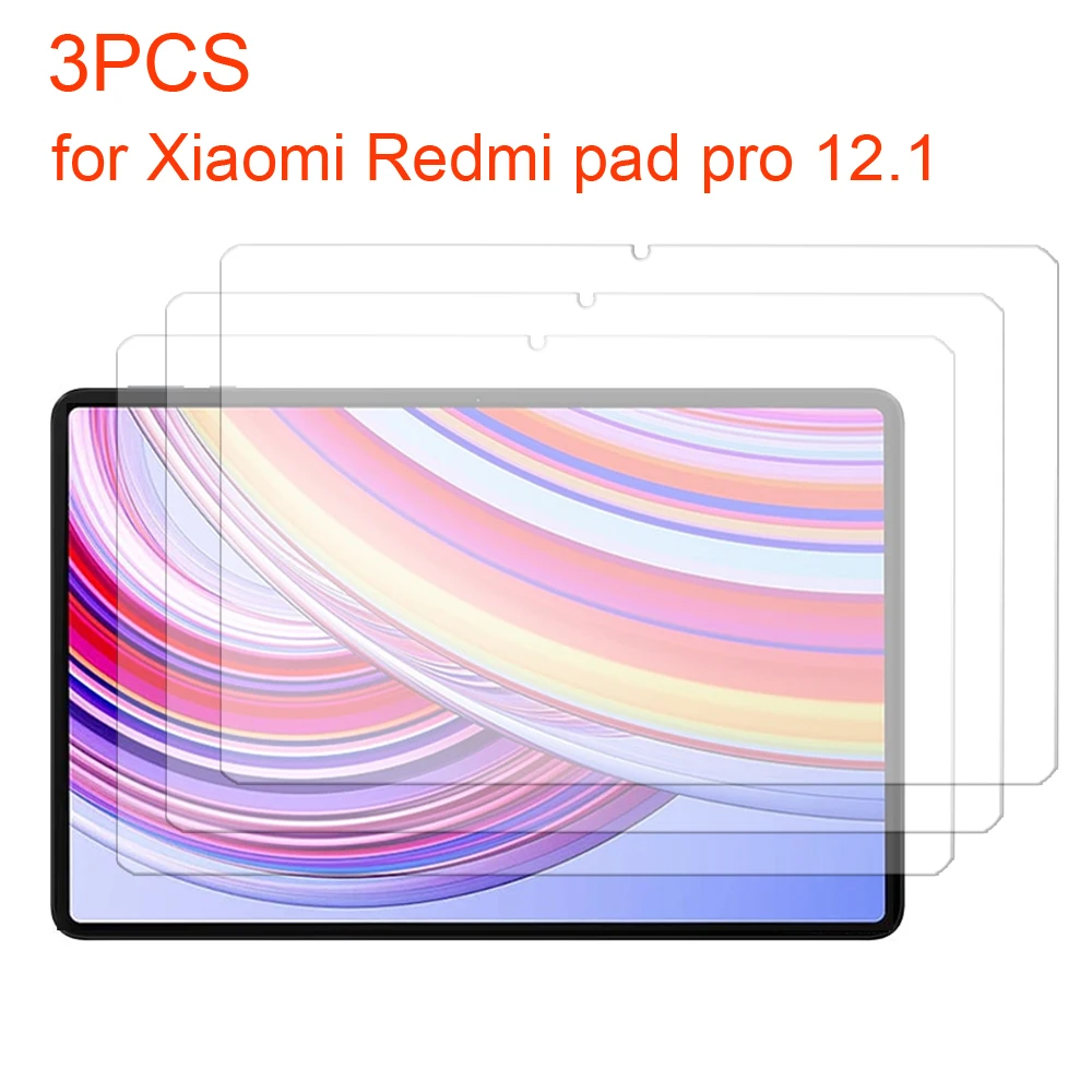 Фото Стеклянная пленка для Xiaomi Redmi Pad Pro 12,1 2024 12,1 дюйма, закаленное стекло для планшета, Защитная пленка для экрана, 3 шт. №1