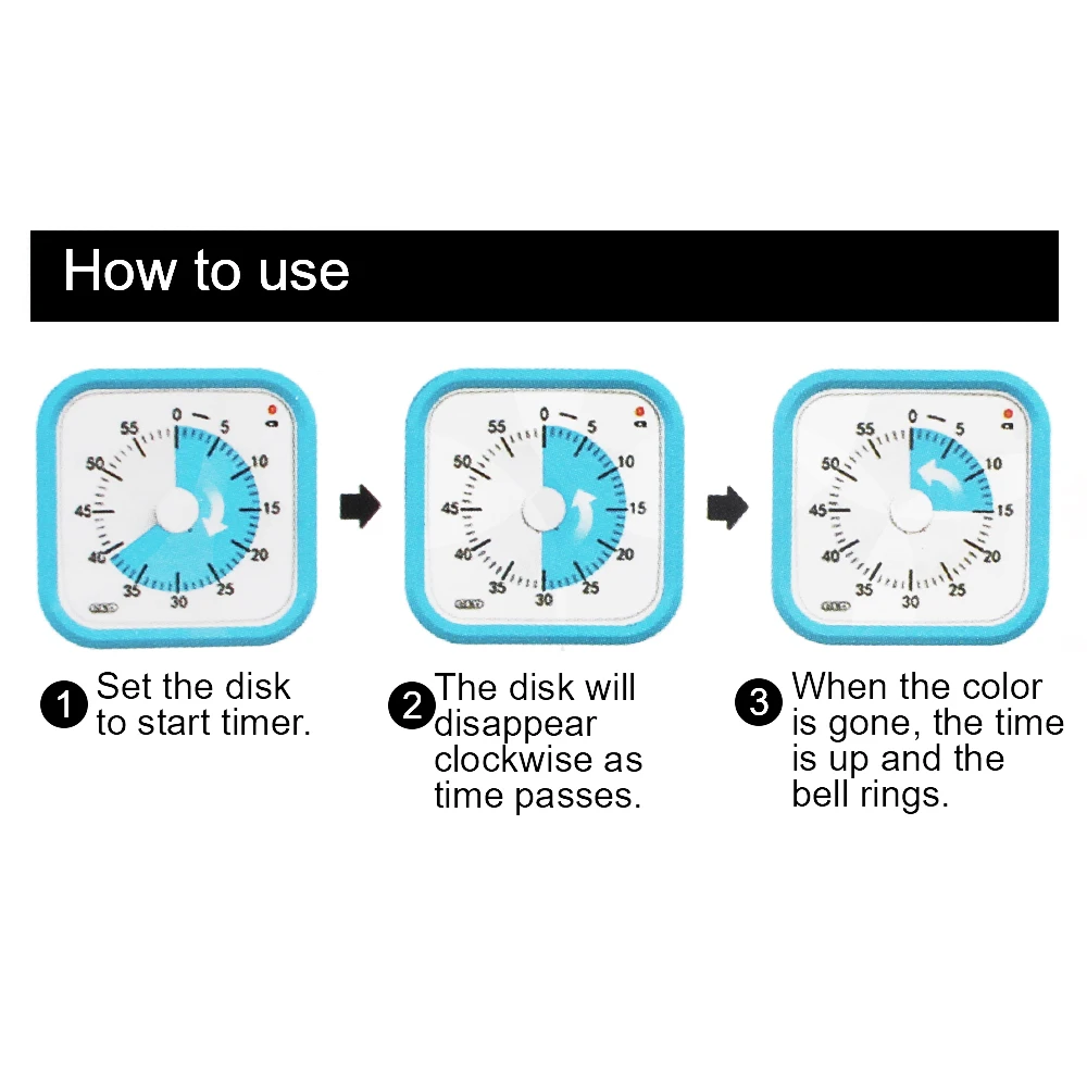 Визуальный Таймер С Подсветкой Бесшумный Режим Ночной Панелью Защитная Крышка