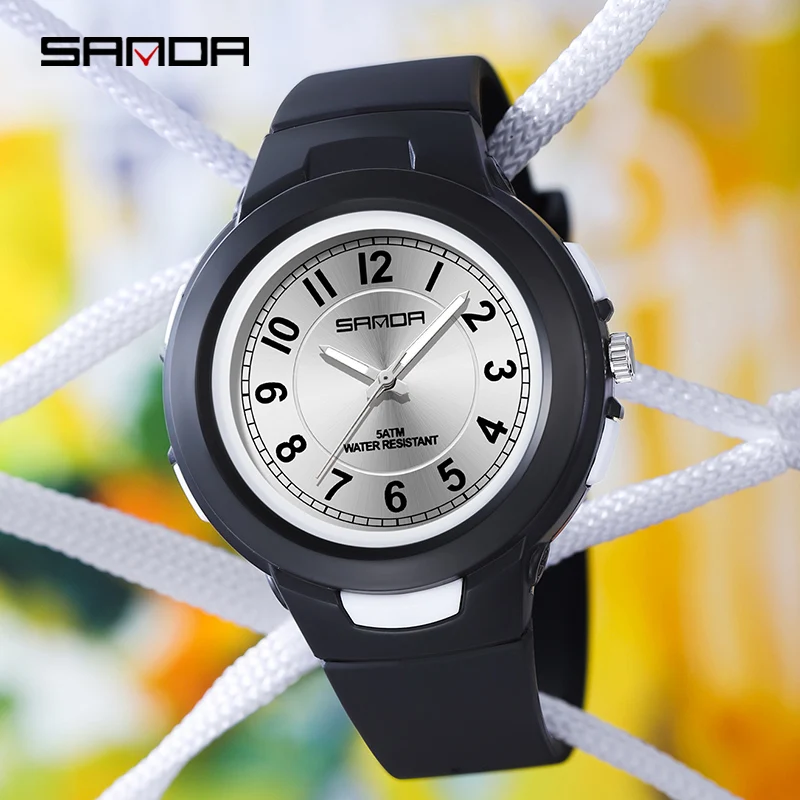 

2023 SANDA Fashion Causual Quartz Movement Watch Popular Universal Student Clock Waterproof Men Women Simple Design Watches 6095