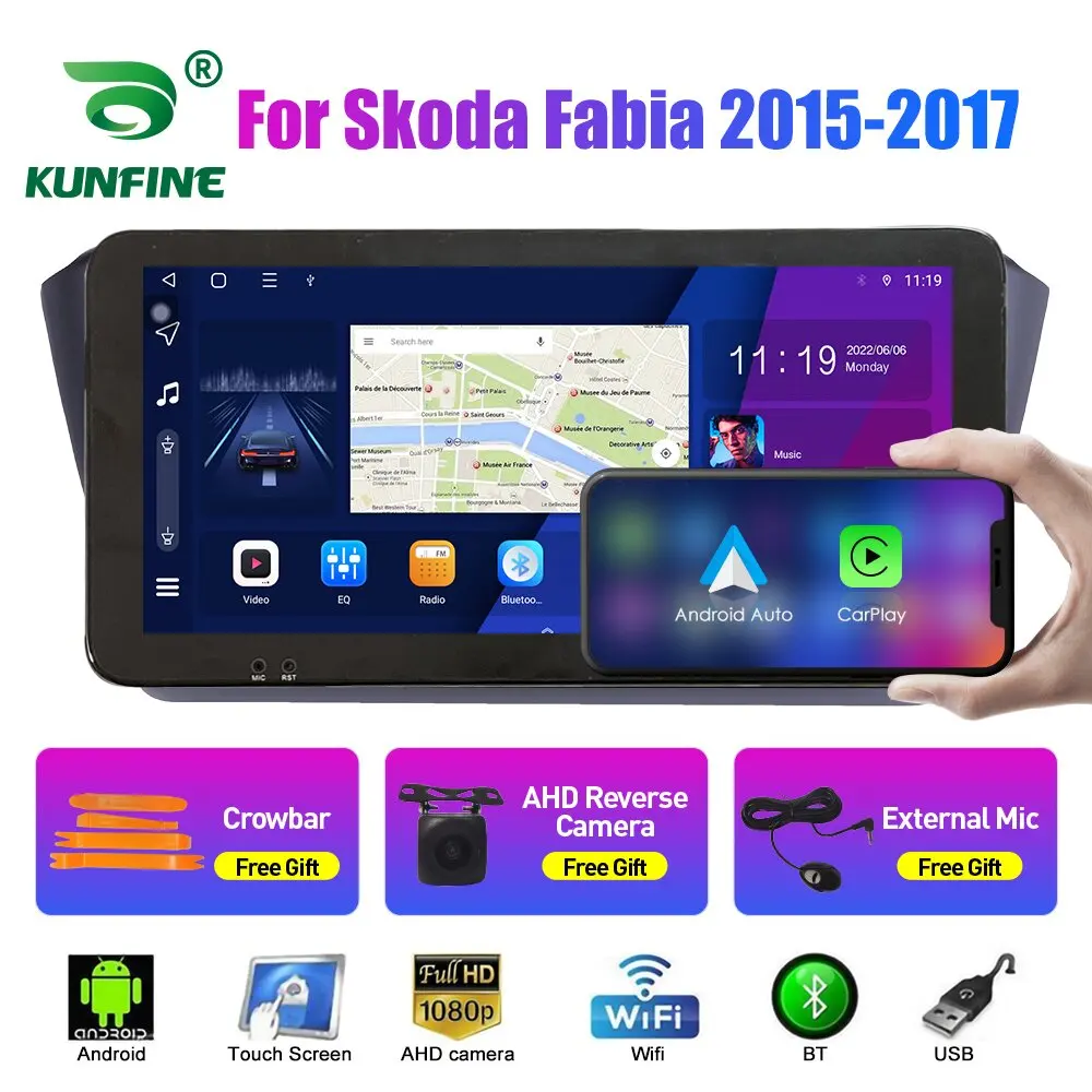 

10.33 Inch Car Radio For Skoda Fabia 2015-2017 2Din Android Octa Core Car Stereo DVD GPS Navigation Player QLED Screen Carplay
