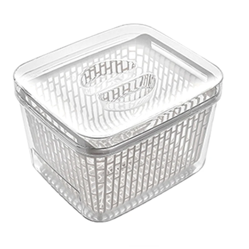 

Пластиковая кухонная коробка для хранения, коробка для сохранения свежести фруктов, сетчатый органайзер для хранения в холодильнике, корзи...