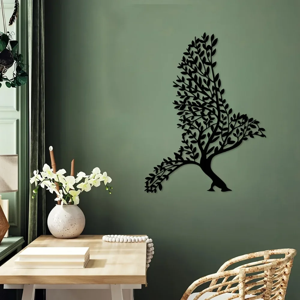 Изысканное креативное железное искусство с веткой дерева и украшением птиц для