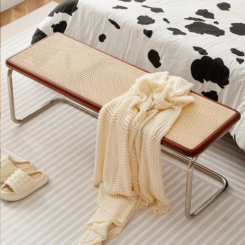 Табурет для обуви плетеная подставка дома из нержавеющей стали роскошная мебель