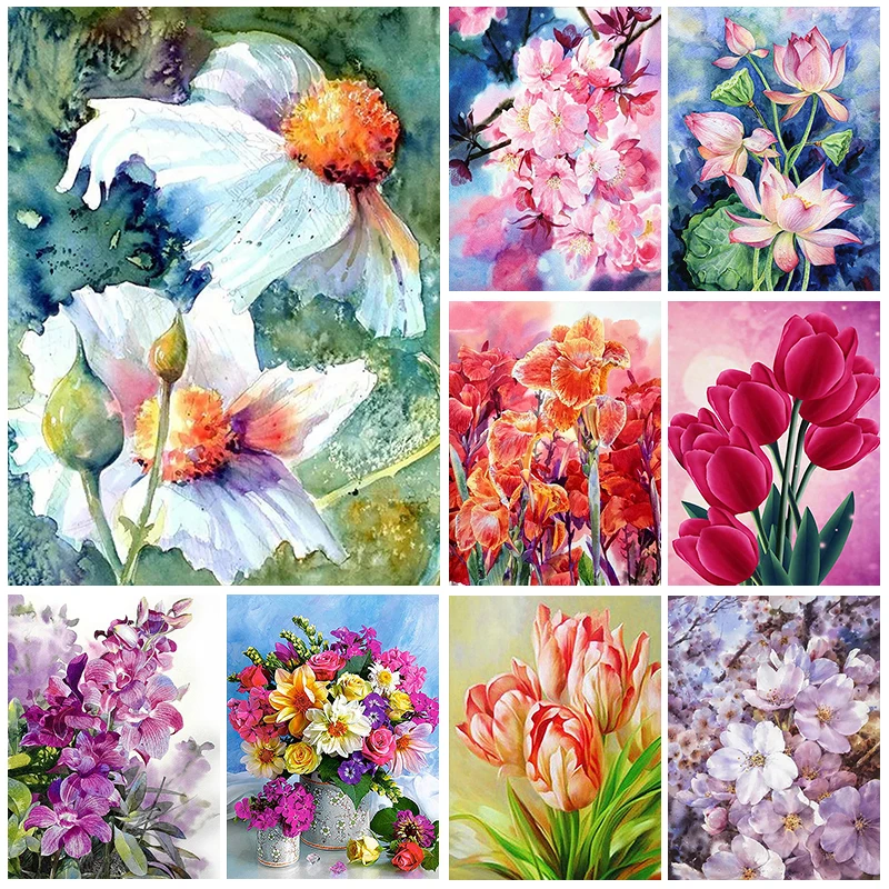 

Алмазная 5D картина «сделай сам» с цветами, алмазная вышивка, полная мозаика «тюльпан», Набор для вышивки крестиком, домашний декор, подарок