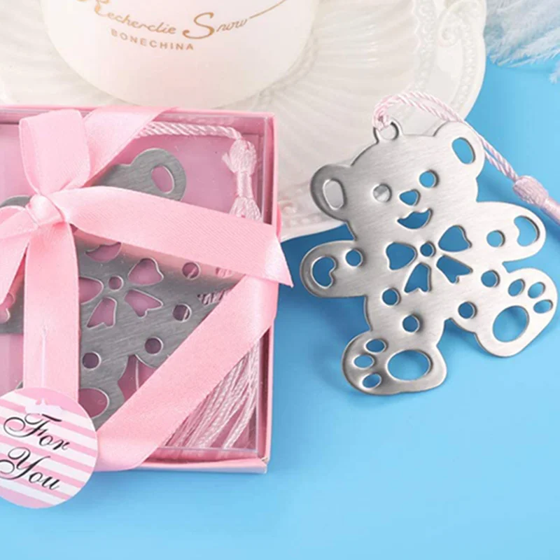 

24/48pcs Small Gifts for Guests Blue Pink Bookmark for Wedding Guest Gender Reveal Party Supplies Baby Shower Girl Boy Souvenir