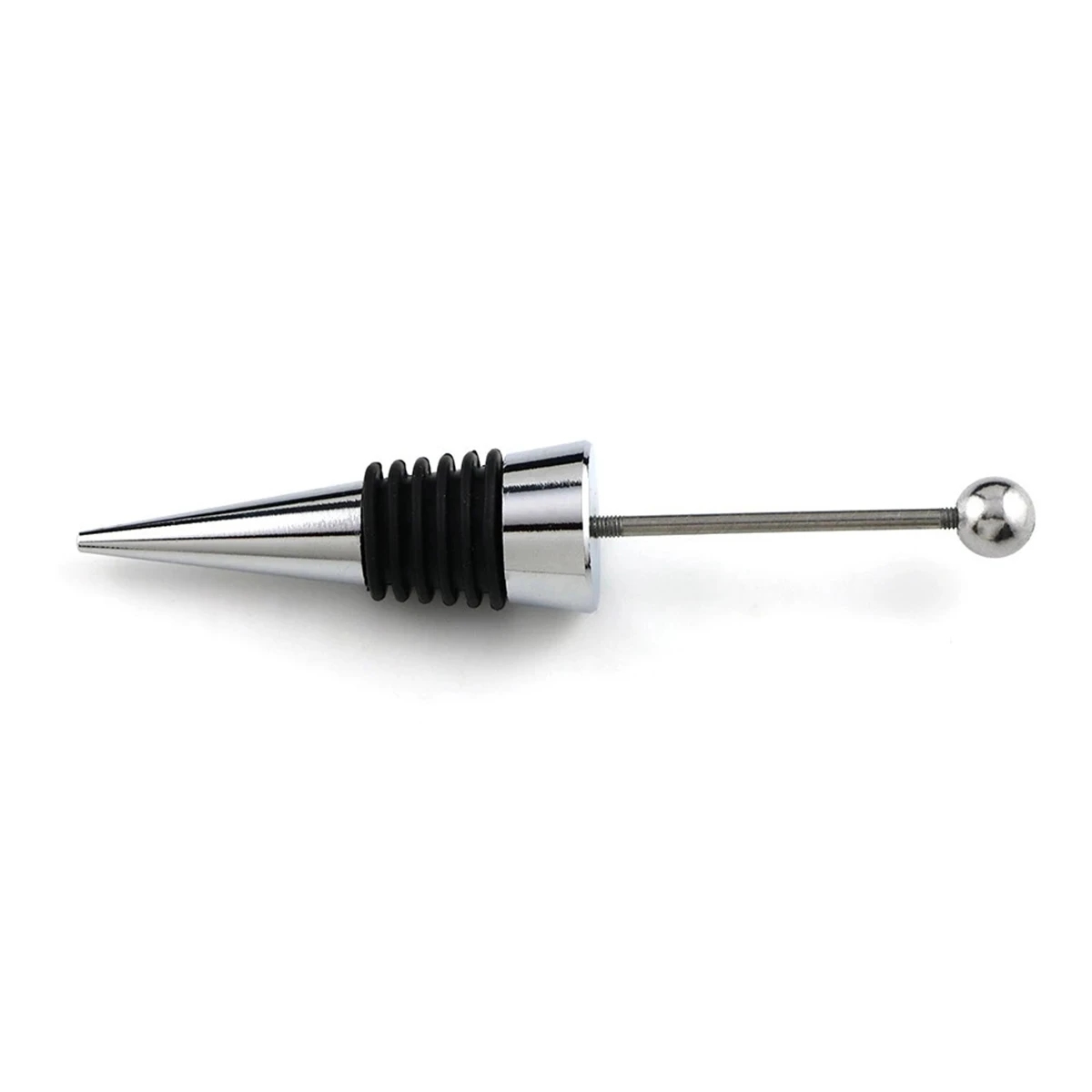 

10Pcs Gadget Add a Bead Rhinestone Lampwork Decorative Beaded Wine Bottle Stopper Zinc Alloy Silver Beadable Bottle Sto