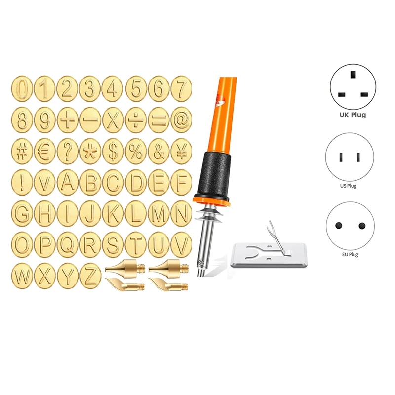 LUDA 56 шт. набор наконечников для выжигания по дереву буквы включая символ номера