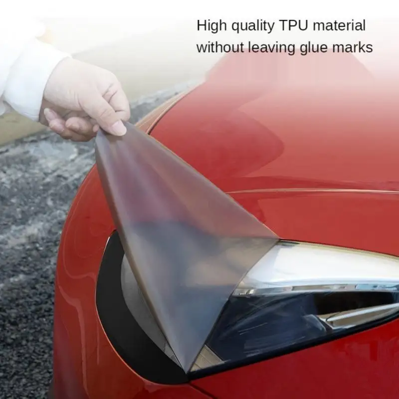 Наклейка на переднюю фару автомобиля Tesla Model 3 Y 2021 2022 ТПУ дымчато-черная