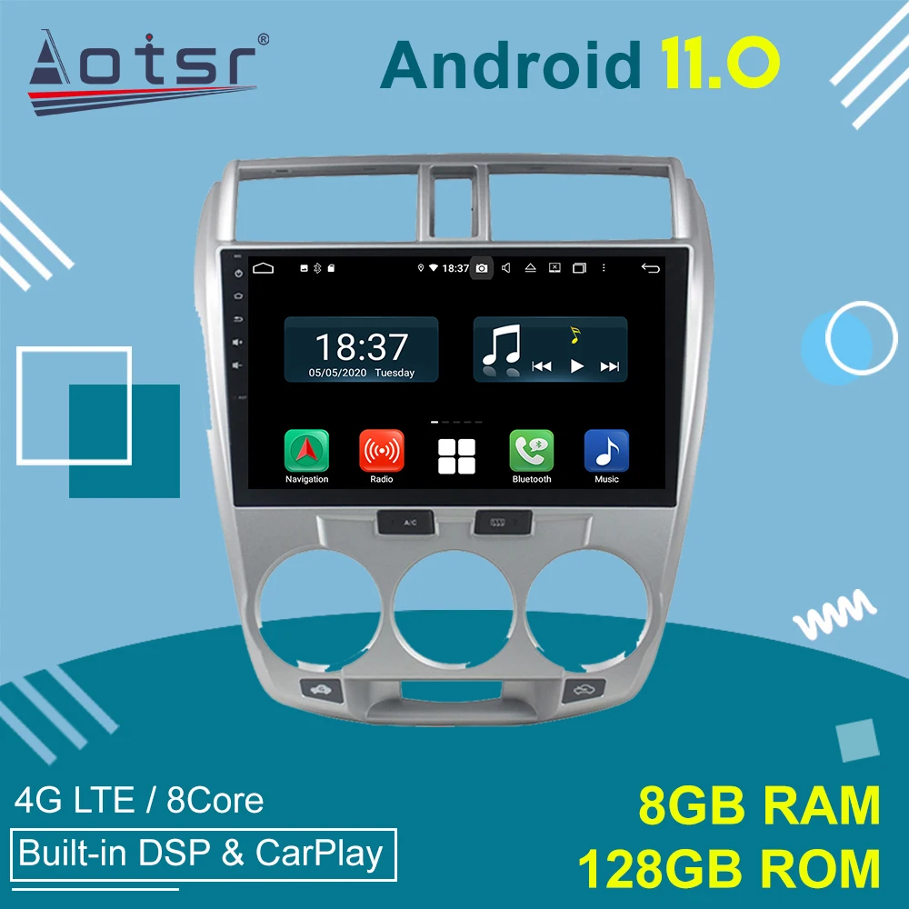 

Автомагнитола для Honda City 2006-2013, Android, стереоприемник, Авторадио, GPS-навигация, мультимедийный плеер, головное устройство, сенсорный экран
