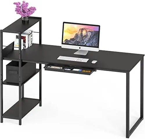 

Mission Desk with Side Shelf, White Tea table End table for bedroom Mesas Small end table Table top Small coffee table