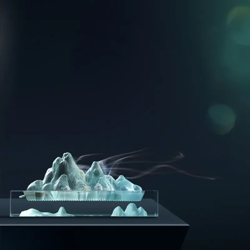 Стеклянное пейзажное украшение проволочная наклейка курильница лежачая дымовая