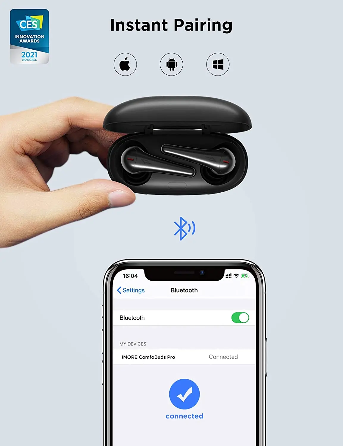 Беспроводные наушники 1more ComfoBuds Pro AAC BT интеллектуальное шумоподавление