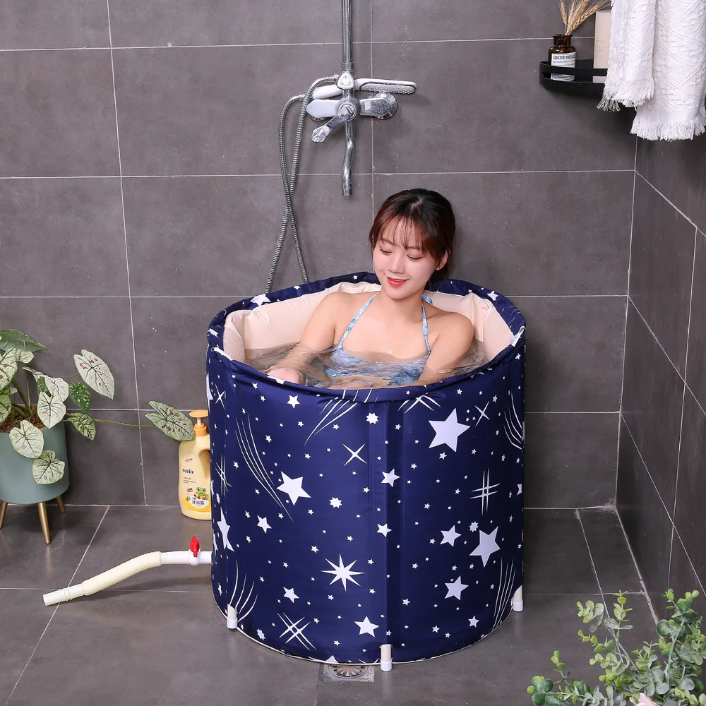 

Foldable Bathtub Portable Soaking Bath Tub Eco-Friendly Adult Tub Baby Swimming Pool Insulation Family Bathroom SPA Tub