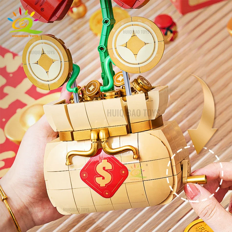 HUIQIBAO 508 шт. богатый цветок декоративная Модель Набор строительных блоков DIY