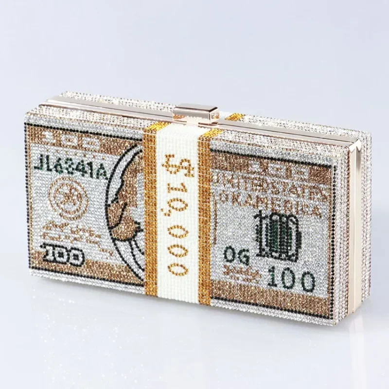 Вечерняя сумка с принтом в долларах женские летние крутые квадратные сумки