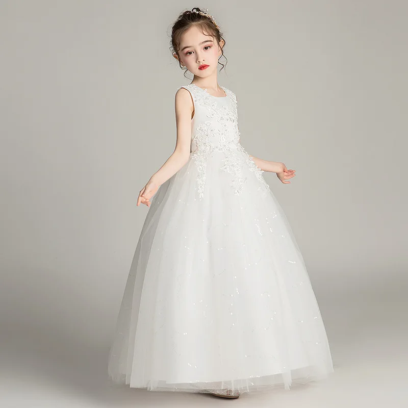 

Детские Свадебные платья для девочек, Элегантное Длинное платье принцессы с цветами, рождественское платье для маленьких девочек, vestidos infantil, размеры