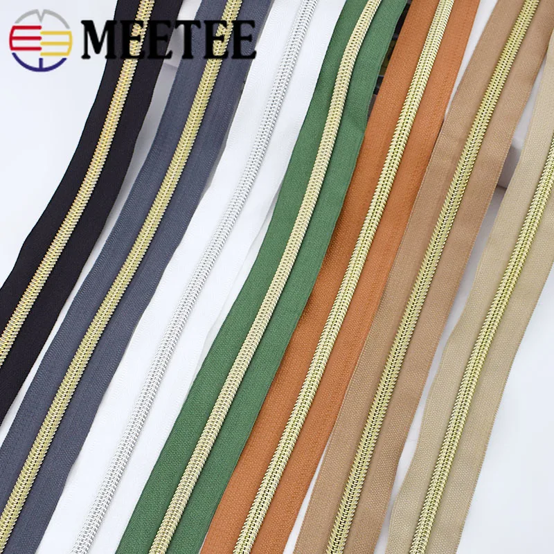 Meetee 5/10Meters 5# Nylon Coil Code Zippers Decoration Zipper Sliders Garment Sewing Zip Bags Zips Puller Accessories | Дом и сад