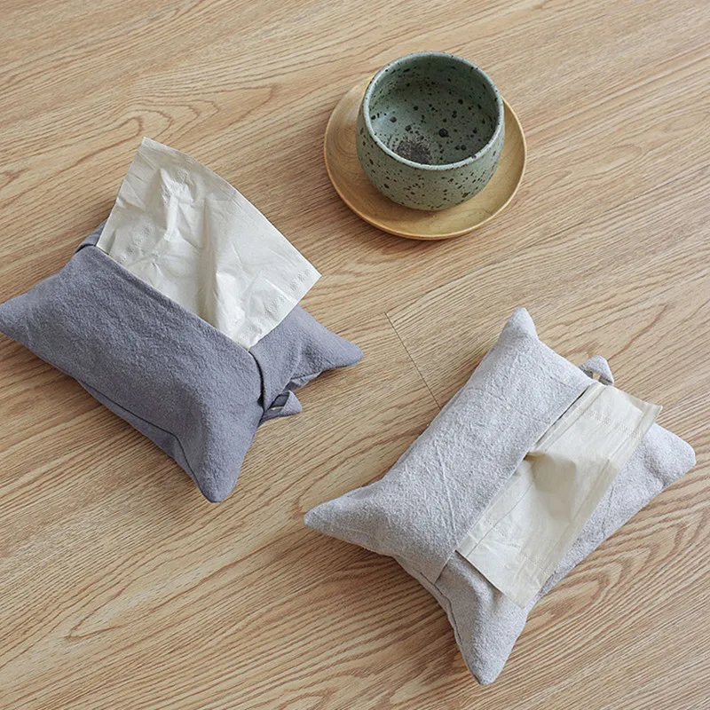 

Soft Cotton Hanging Living Room Tissue Box Portable Car Office Napkin Face Paper Dispenser Bathroom Kitchen Tissue Storage Bag