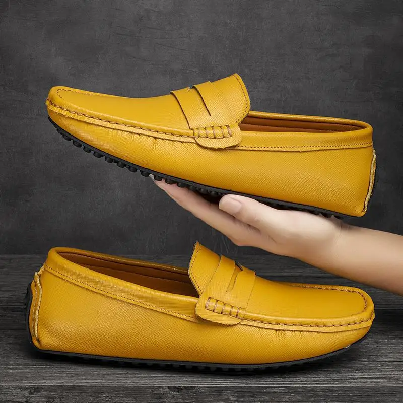 

Men's Casual Leather Shoes Men's Breathable Leather Business Formal Wear Loafers Dad Shoes Loafers