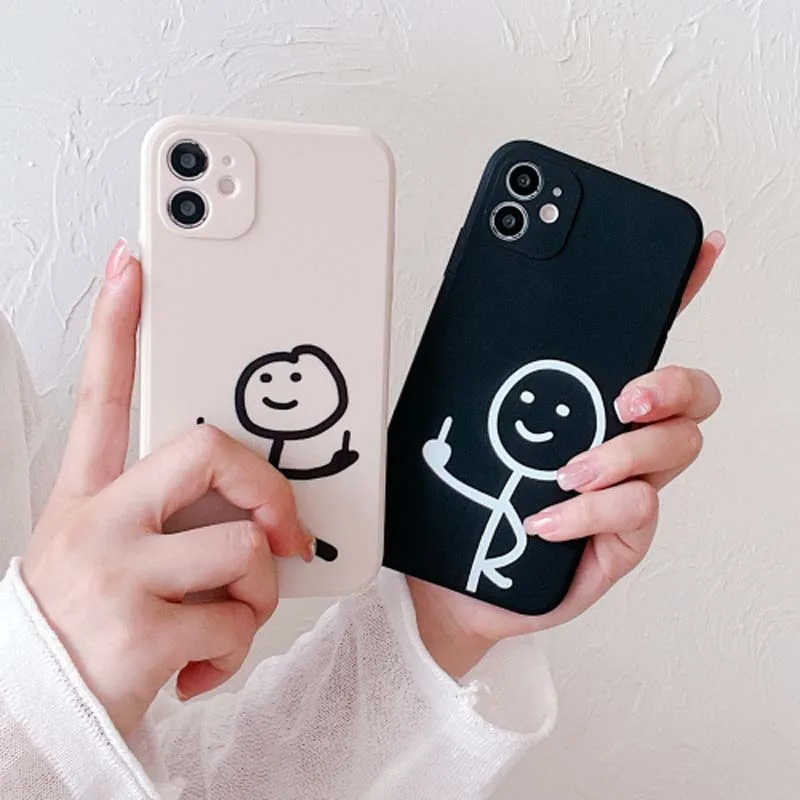 

Cartoon Pretty People Phone Case for iPhone 11 12 13 14 Pro Max Soft Silicon Back Cover for iPhone X XR XS Max 7 8 Plus Se 2020