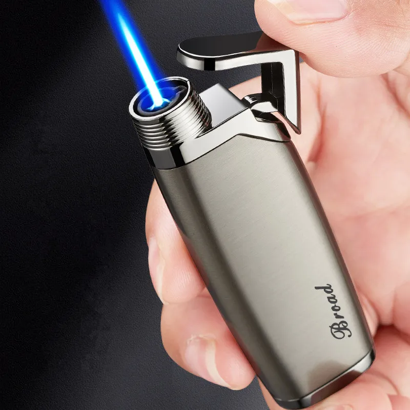 

Creative Personality Portable Small Jet Blue Flame Lighter Circular Arc Metal Butane Gas Lighter Smoking Accessories Man's Gift