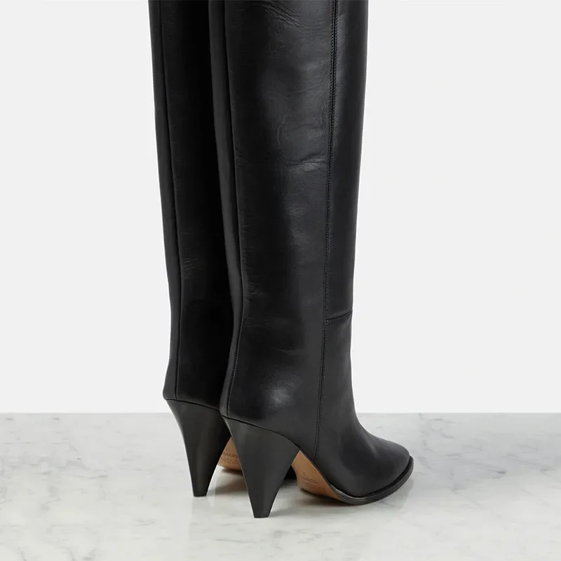 Arden Furtado/2024 осенне-зимние женские сапоги до колена из воловьей кожи с острым