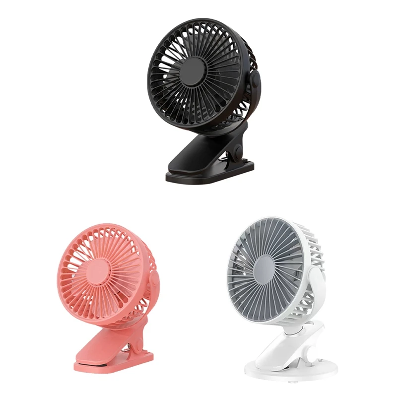 

1200Mah Portable Automatic Oscillating Head Fan Rechargeable High Wind Power Fan Fit For Student Black