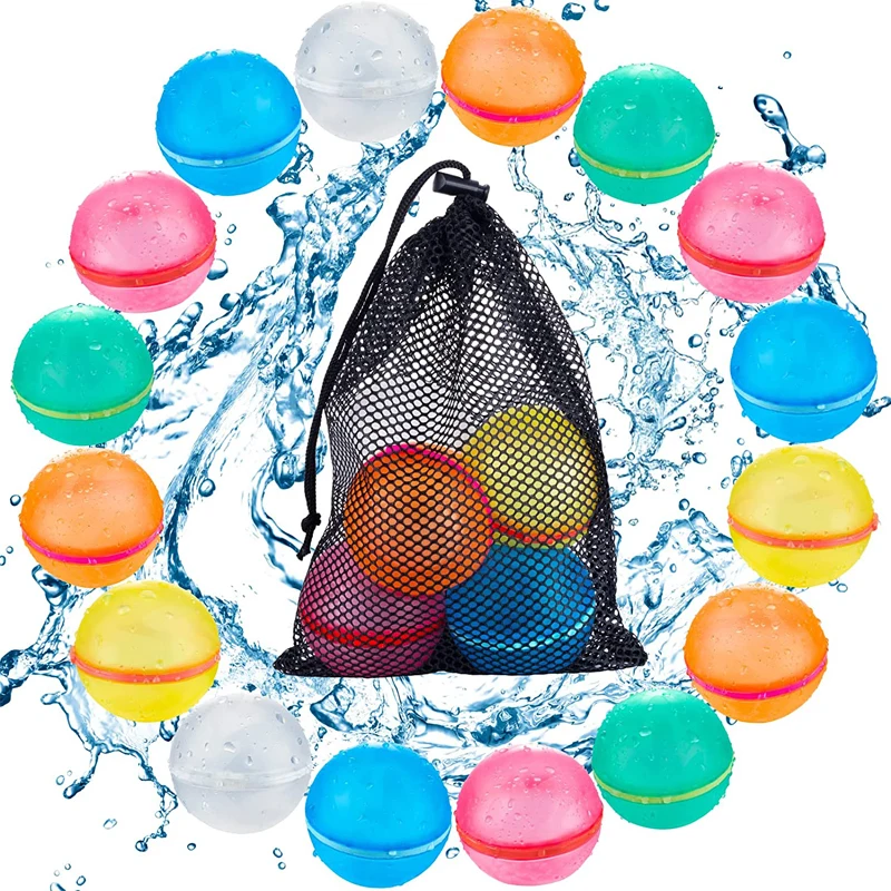 

6/12/24 PCS Splash Balls Reusable Water Balloons Bombs Toys Quick Fill Self Sealing Refillable Water Ball Kids Summer Toys 물놀이