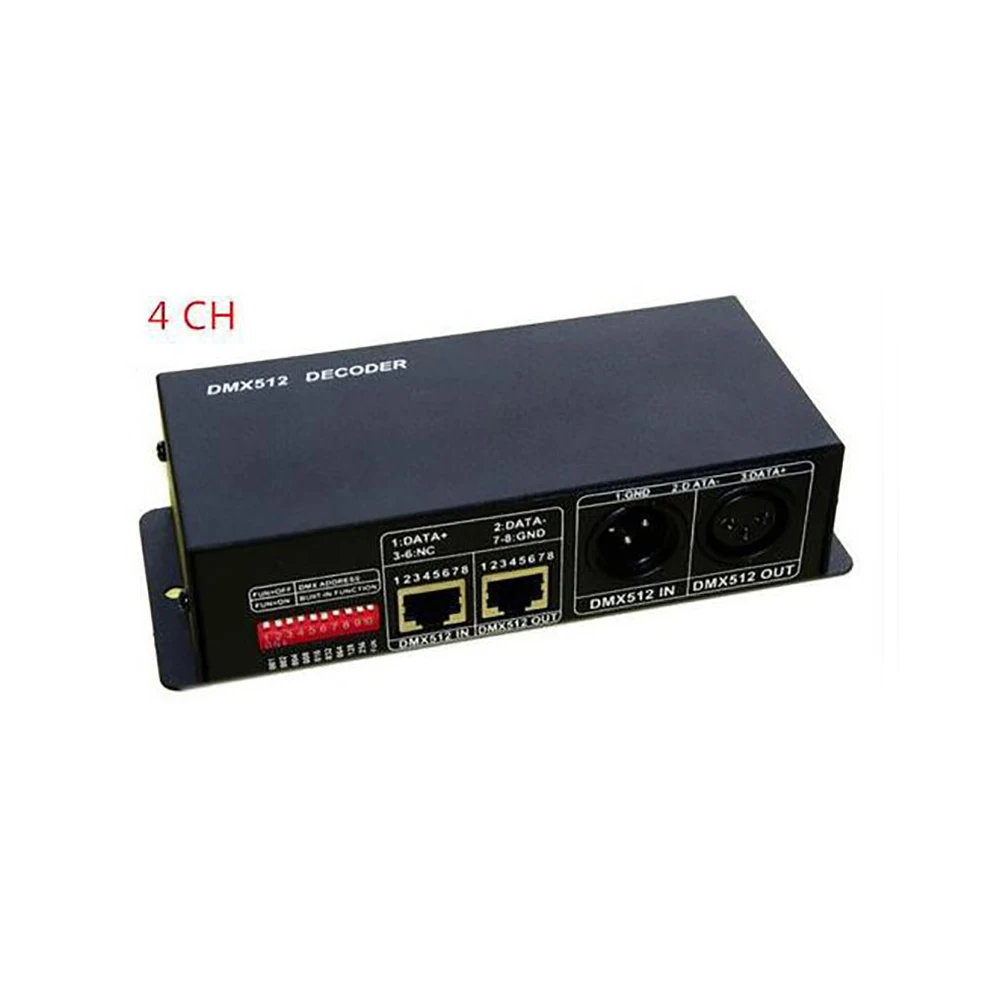 

DMX-NET-K-4CH 4x4A DMX Decoder Led Controller DC12V-24V 4A Each Color Decoder