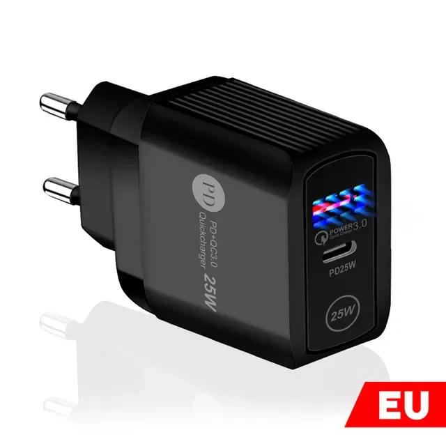 

25W PD USB Charger For Iphone X 7 8 11 12 13 Pro Max Fast Charger Type C For Samsung A12 A13 A52 A53 A73 Quick Charging adapter