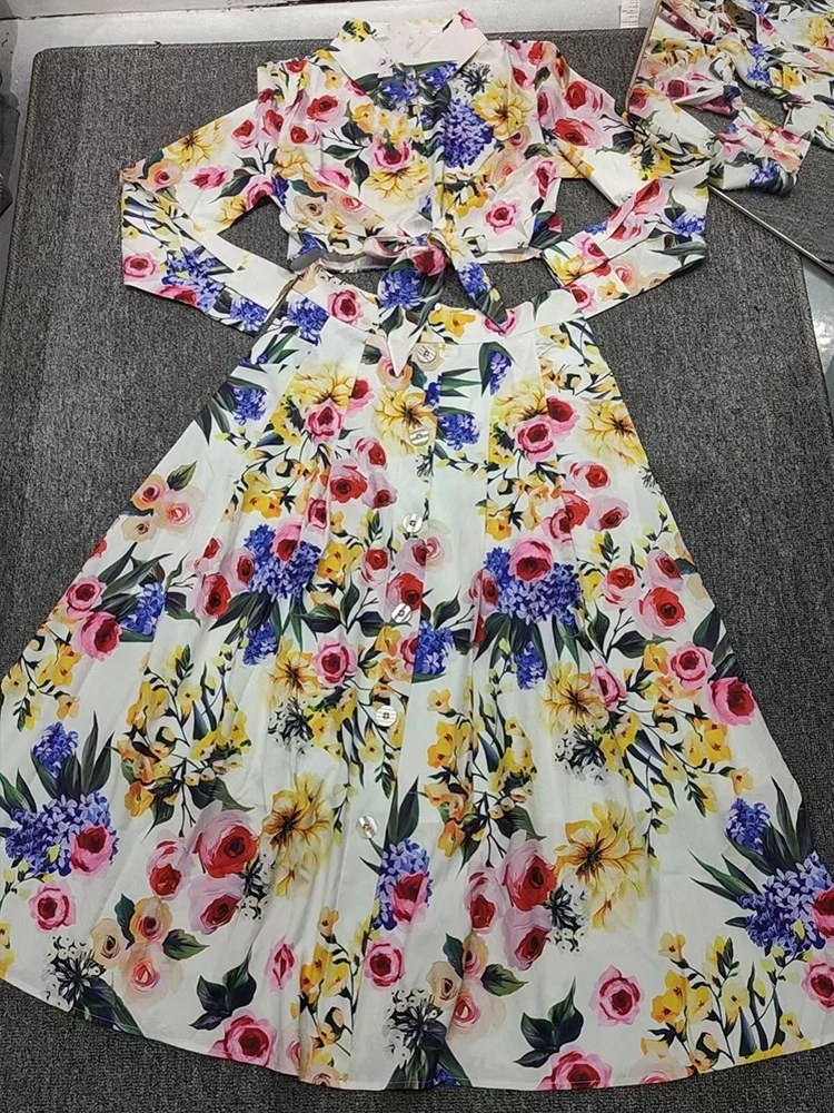 Женский костюм из двух предметов рубашка с принтом пикантная короткая блузка на