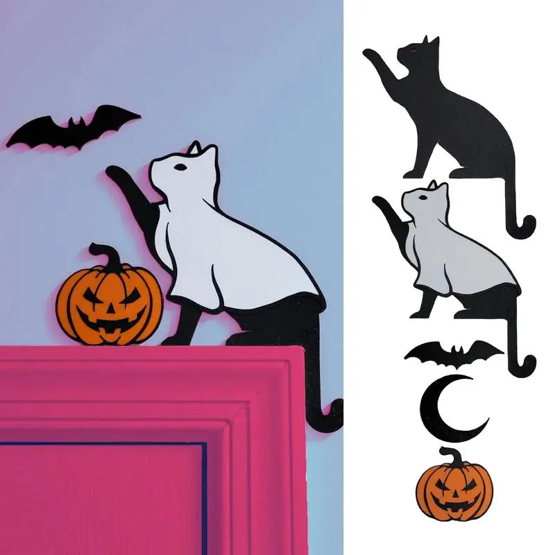 Дверная рама с изображением кошки угловая дверная декор деревянная милая и