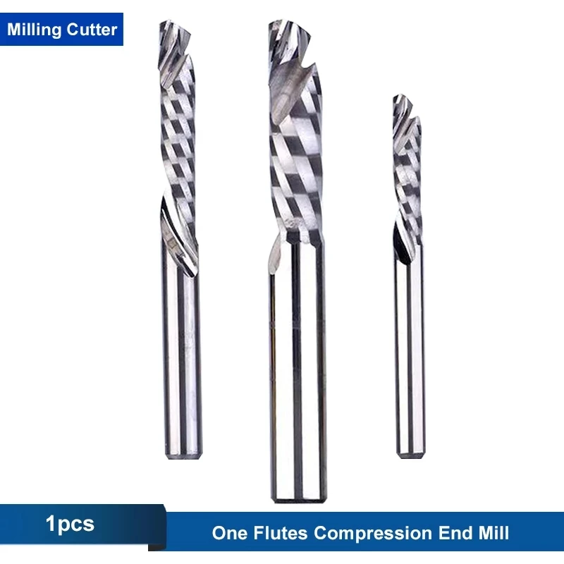 

1pieces 3.175/4/5/6/8mm Up&Down Cut One Flutes Spiral Carbide Milling Cutter CNC Router Compression Wood End Mill Cutter Bits