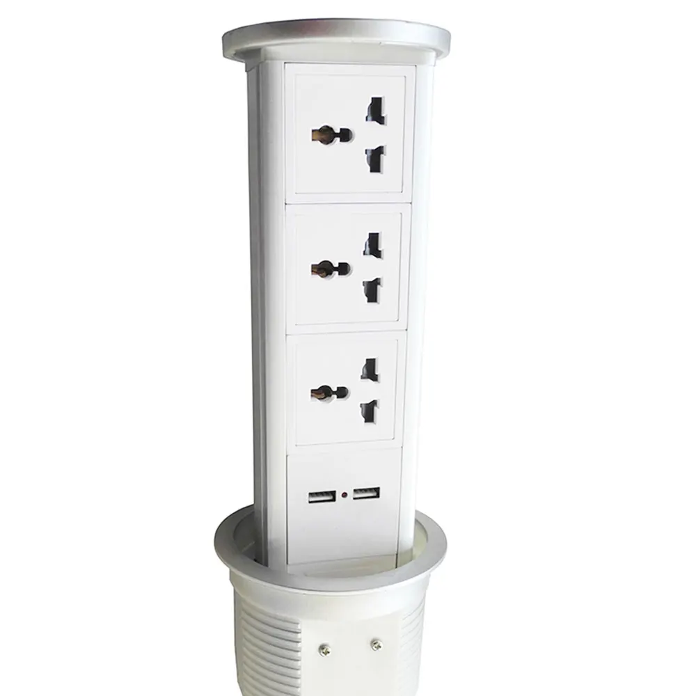 Пневматическая настольная розетка с несколькими розетками и USB-зарядным