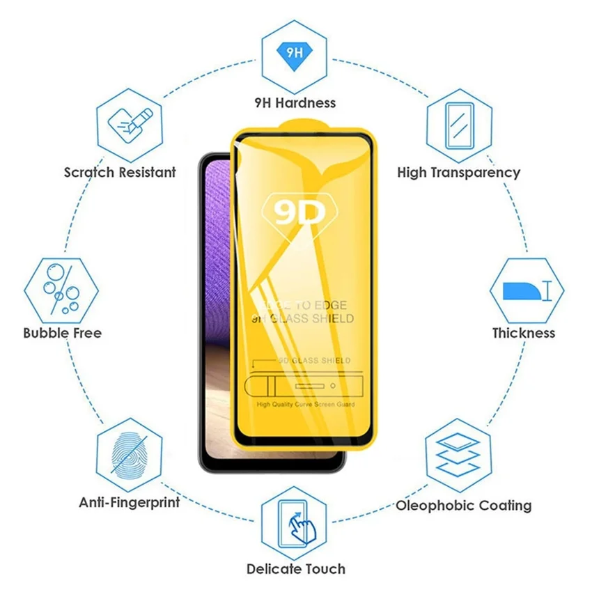 9d tempered glass for samsung galaxy a51 a52 a71 a21s a72 a13 screen protectors for samsung s21 plus a50 s22 a53 a12 s20 fe lens free global shipping