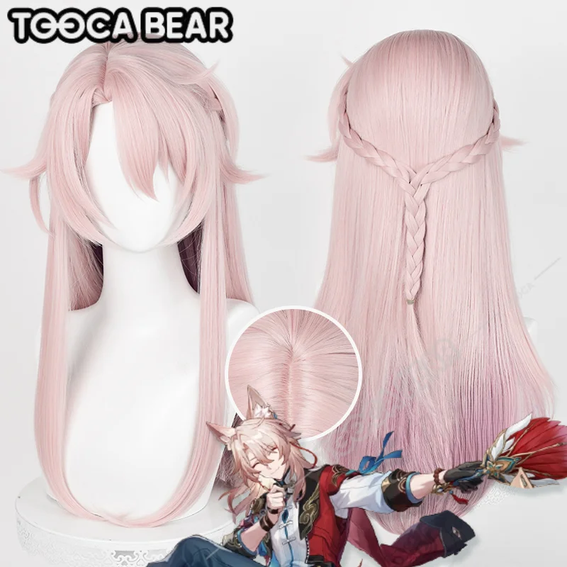Парик для косплея по мотивам игры Honkai Star Rail Jiaoqiu парик JIAO QIU с розовым градиентом и