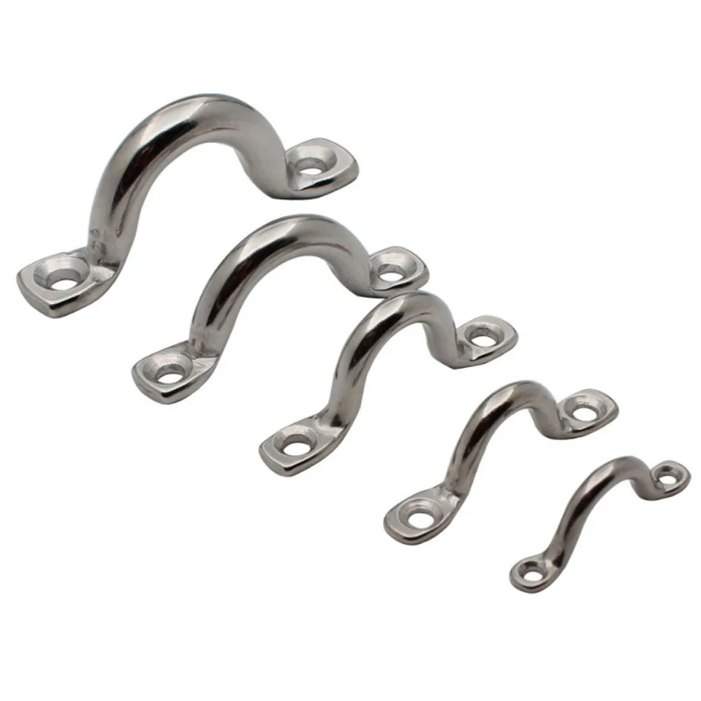 

1PCS Stainless Steel Boat Yacht Bow Handles Saddle Silver Tie Down U Shape Bow Camel Back Canopy Fender Hook Pull Accessories