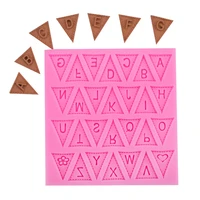 english letter triangle silicone mold cupcake jelly candy fondant cake decoration kitchen baking tools chocolate figure moulds