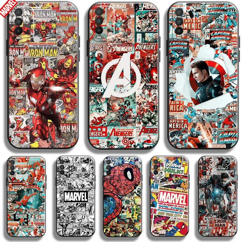 

Marvel Comics Logo For Xiaomi Redmi 9 9T 9A 9C 9i 8 8A Redmi Note 9 9T 9S 8T 8 Pro Max Phone Case Black Liquid Silicon