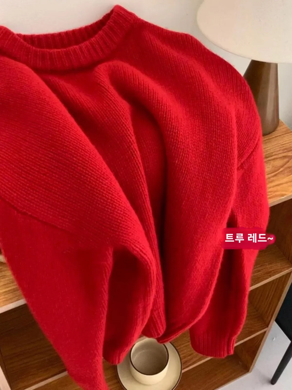 Красный свитер из мохера женская осенне-зимняя верхняя одежда свободный