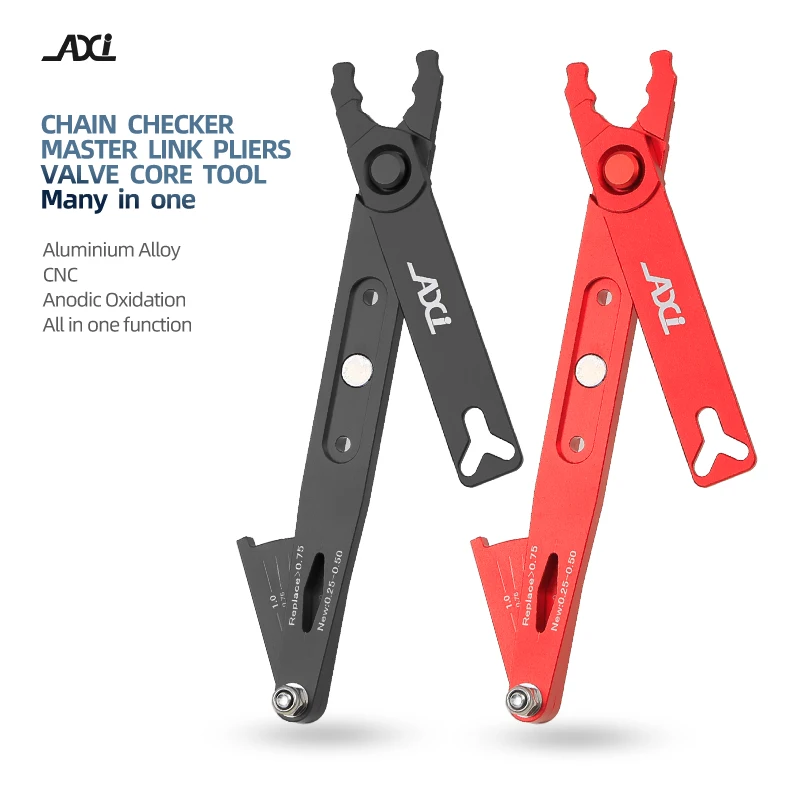 

5 in 1 Multifunction Bike Chain Wear Indicator Tool Bicycle Chain Master Link Connector Cutter Remove Install Pliers Valve Tools