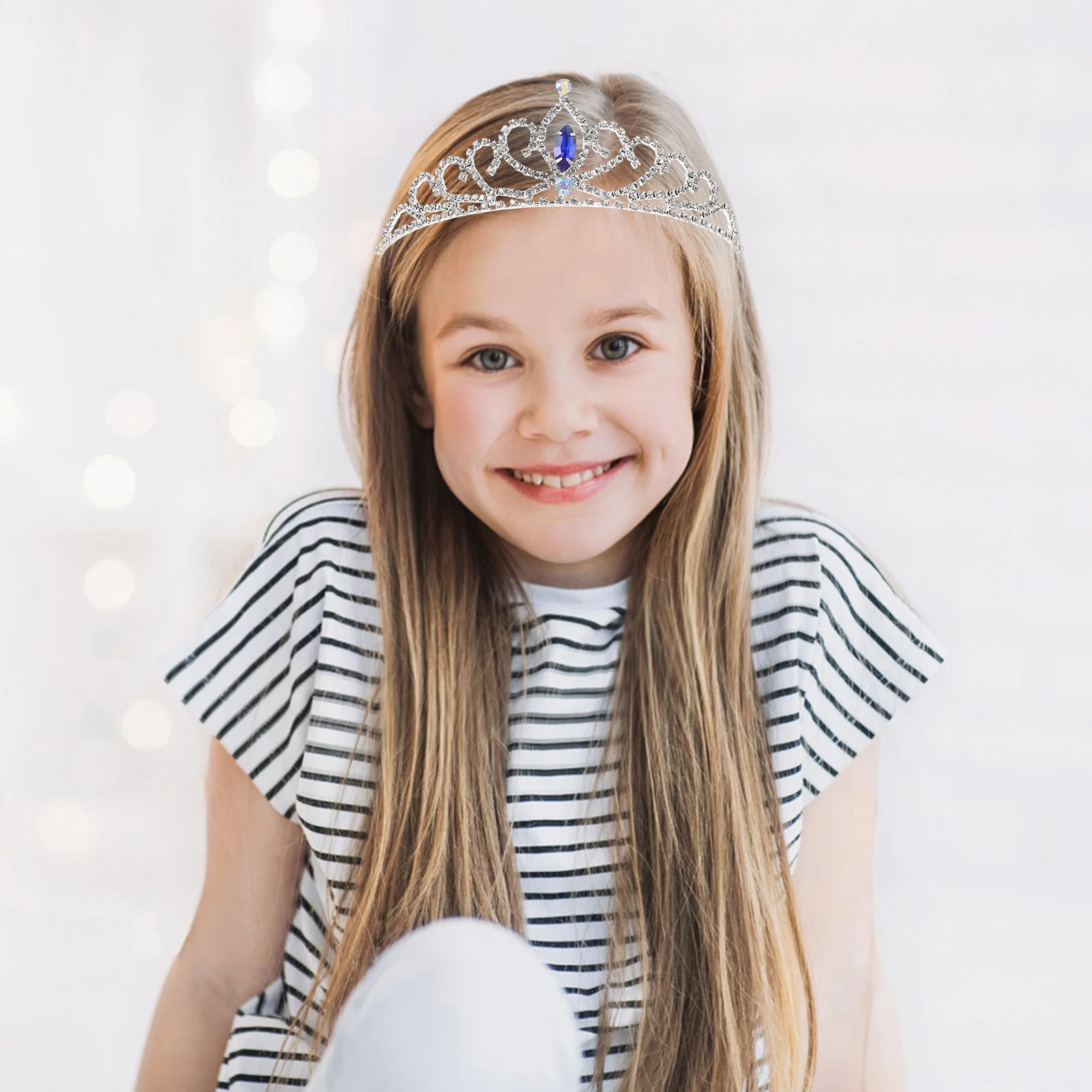 

Rhinestone Tiaragirls Birthday Crystaltiaras Hair Weddingheadpiece Kids Shining Girl Flower Jewelry Weddings Bridechild