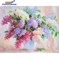 photocustom 60x75cm painting by numbers acrylic paints flowers picture drawing number painting home decor unique gift