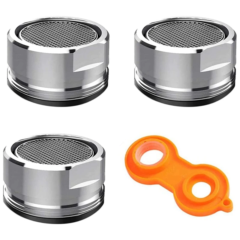 

HOT! 6X Faucet Aerator Bathroom Sink Aerator, Kitchen Faucet Aerator Replacement Parts With Brass Shell Faucet Aerator Wrench