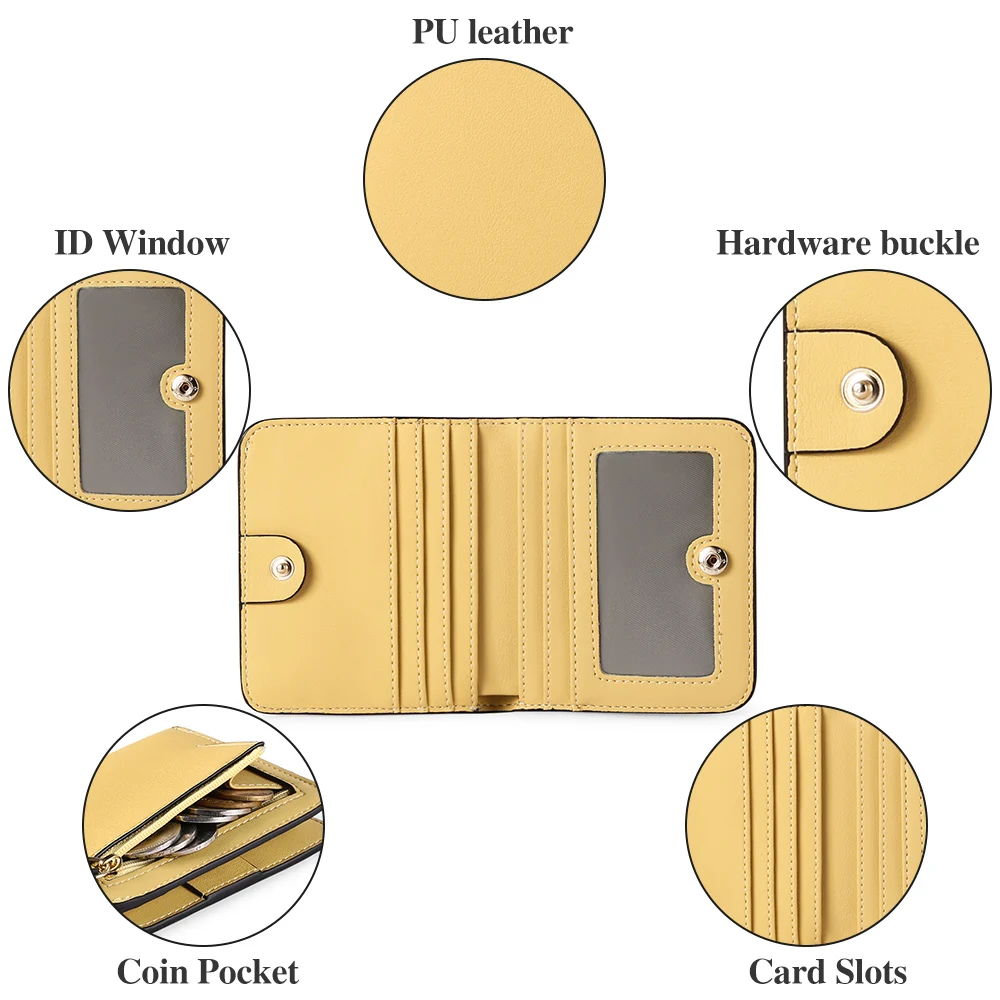 Women Wallets PU Leather Female Purse Mini Solid Multi-Cards Holder Coin Short Wallets Slim Small Wallet Zipper Hasp